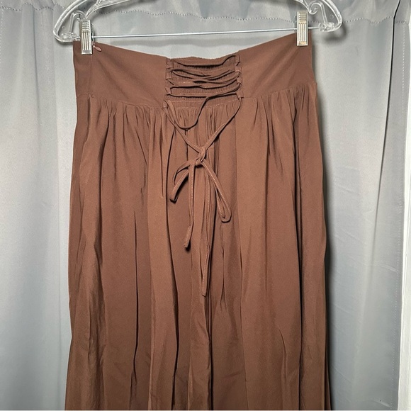 Scarlet Darkness Brown High Waist A-Line Renaissance Swing Skirt with Pockets M - Picture 14 of 16
